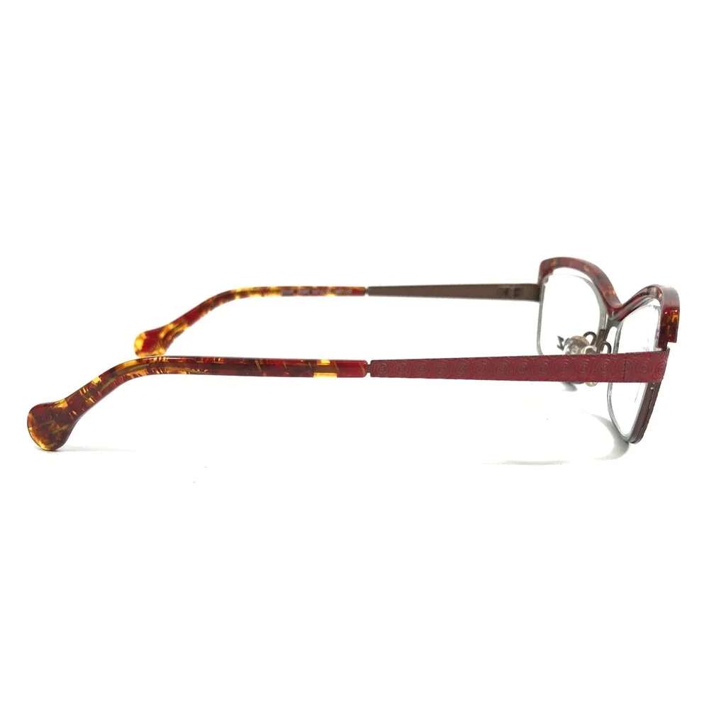 BOZ Eyeglasses Frames ZOUK 8090 Brown Red Cat Eye Semi Rim 52-18-140